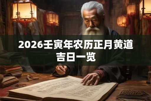 2026壬寅年农历正月黄道吉日一览