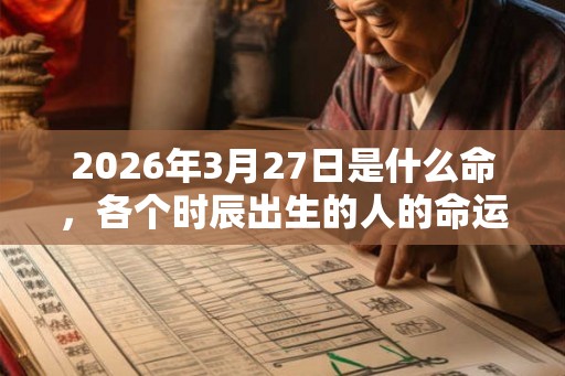 2026年3月27日是什么命，各个时辰出生的人的命运