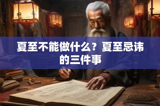 夏至不能做什么？夏至忌讳的三件事