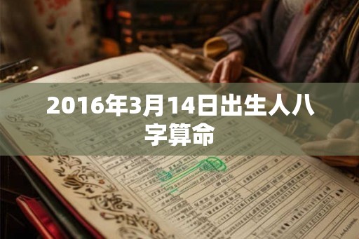 2016年3月14日出生人八字算命
