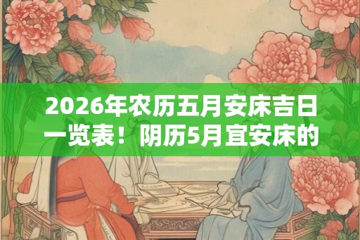 2026年农历五月安床吉日一览表！阴历5月宜安床的好日子