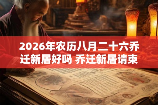2026年农历八月二十六乔迁新居好吗 乔迁新居请柬怎么写