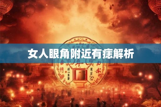 女人眼角附近有痣解析