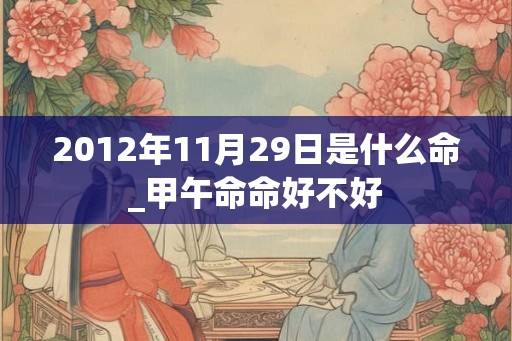 2012年11月29日是什么命_甲午命命好不好
