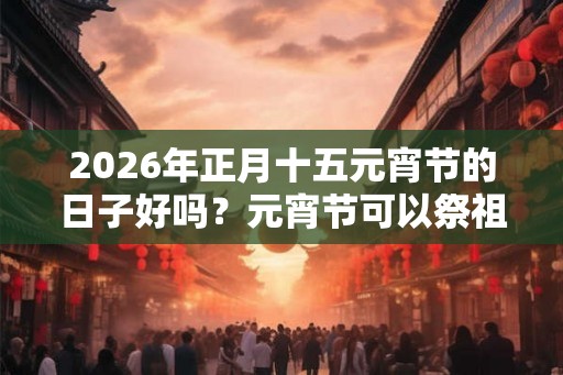 2026年正月十五元宵节的日子好吗？元宵节可以祭祖吗？