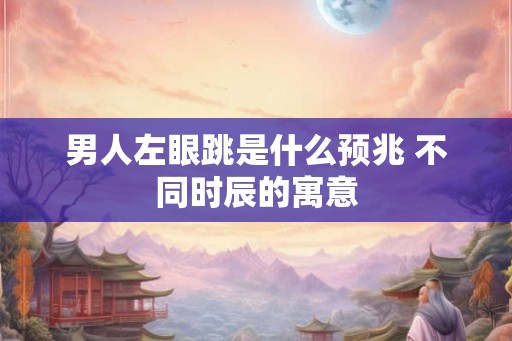 男人左眼跳是什么预兆 不同时辰的寓意