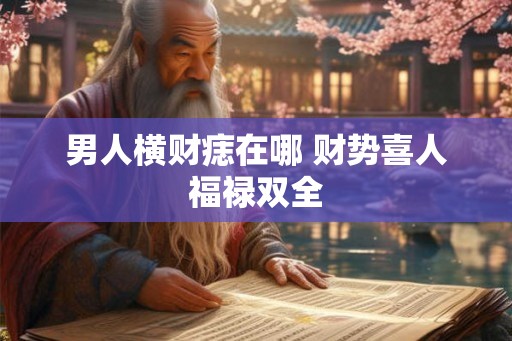 男人横财痣在哪 财势喜人福禄双全
