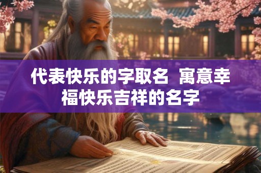 代表快乐的字取名  寓意幸福快乐吉祥的名字