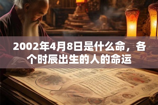 2002年4月8日是什么命，各个时辰出生的人的命运