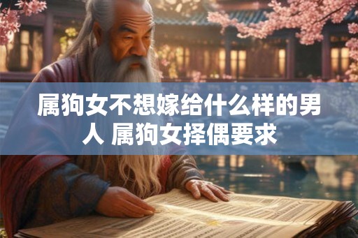 属狗女不想嫁给什么样的男人 属狗女择偶要求 属狗女不想嫁给什么样的男人 属狗女择偶要求