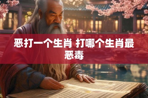 恶打一个生肖 打哪个生肖最恶毒