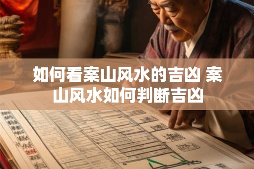 如何看案山风水的吉凶 案山风水如何判断吉凶 如何看案山风水的吉凶 案山风水如何判断吉凶