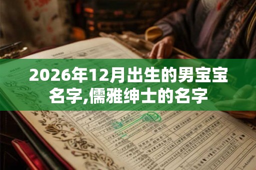 2026年12月出生的男宝宝名字,儒雅绅士的名字