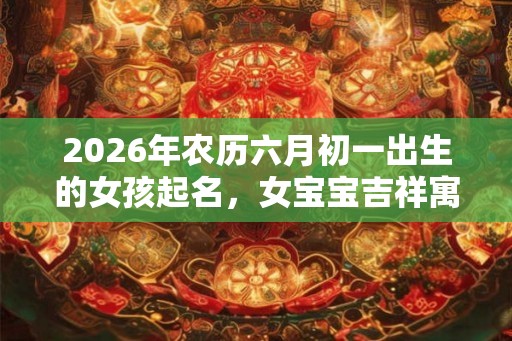 2026年农历六月初一出生的女孩起名，女宝宝吉祥寓意的好名字推荐