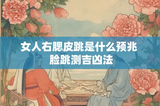 女人右腮皮跳是什么预兆  脸跳测吉凶法