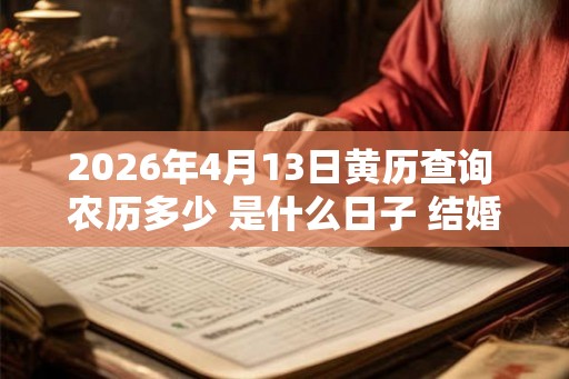 2026年4月13日黄历查询 农历多少 是什么日子 结婚吉时