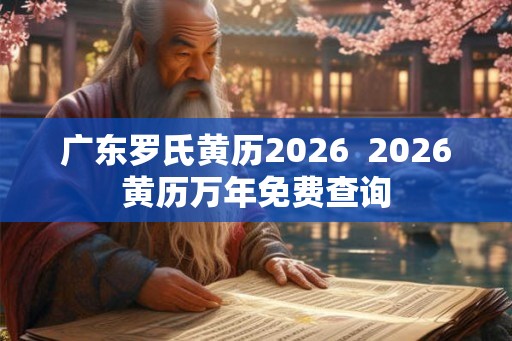 广东罗氏黄历2026  2026黄历万年免费查询