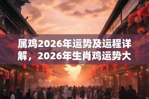 属鸡2026年运势及运程详解，2026年生肖鸡运势大全！