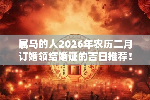 属马的人2026年农历二月订婚领结婚证的吉日推荐！