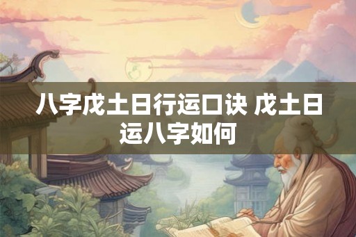 八字戊土日行运口诀 戊土日运八字如何 八字戊土日行运口诀 戊土日运八字如何