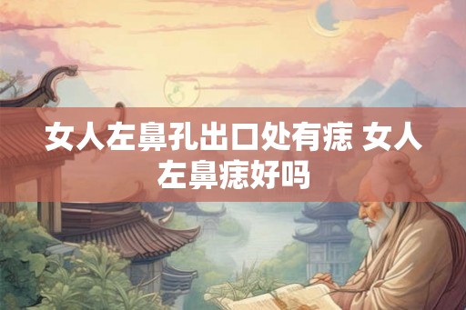 女人左鼻孔出口处有痣 女人左鼻痣好吗