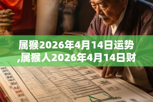 属猴2026年4月14日运势,属猴人2026年4月14日财运,生肖猴2026年4月14日运势