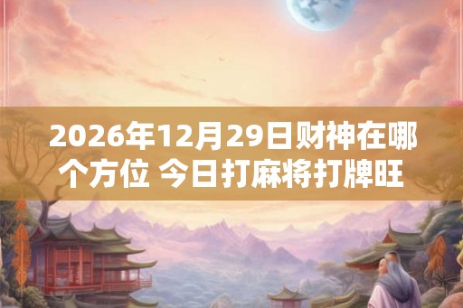 2026年12月29日财神在哪个方位 今日打麻将打牌旺运方位 2026年12月29日财神在哪个方位 今日打麻将打牌旺运方位