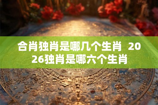 合肖独肖是哪几个生肖  2026独肖是哪六个生肖