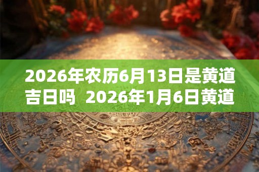 2026年农历6月13日是黄道吉日吗  2026年1月6日黄道吉日