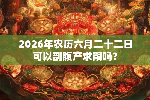 2026年农历六月二十二日可以剖腹产求嗣吗？