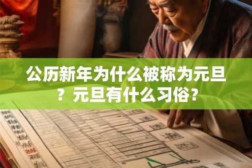 公历新年为什么被称为元旦？元旦有什么习俗？