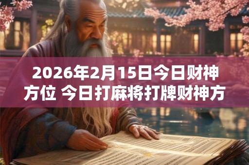 2026年2月15日今日财神方位 今日打麻将打牌财神方位
