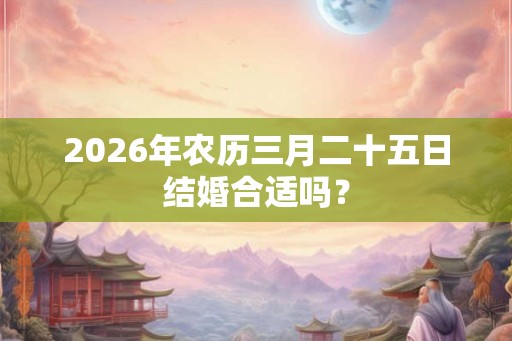 2026年农历三月二十五日结婚合适吗？