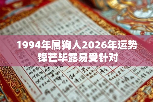 1994年属狗人2026年运势 锋芒毕露易受针对
