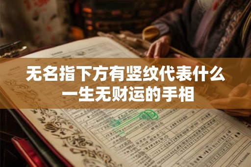 无名指下方有竖纹代表什么 一生无财运的手相