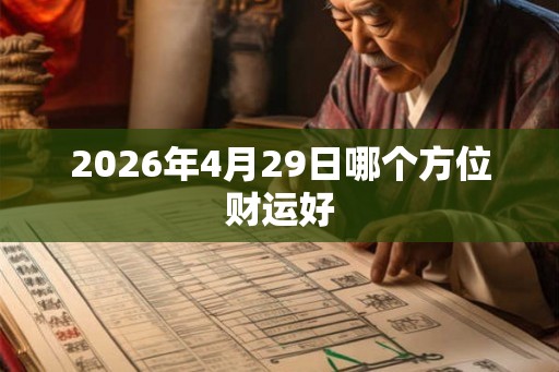 2026年4月29日哪个方位财运好