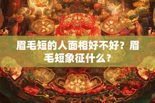 眉毛短的人面相好不好？眉毛短象征什么？