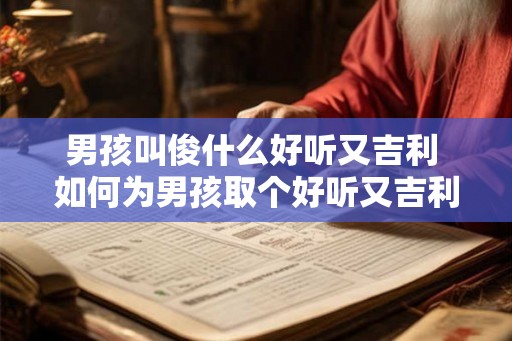 男孩叫俊什么好听又吉利 如何为男孩取个好听又吉利的名字