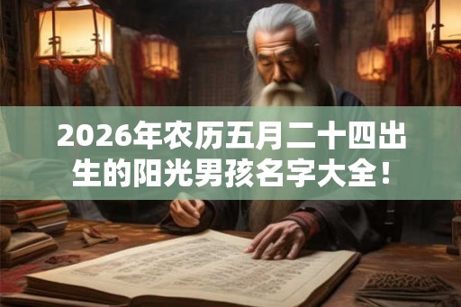 2026年农历五月二十四出生的阳光男孩名字大全！