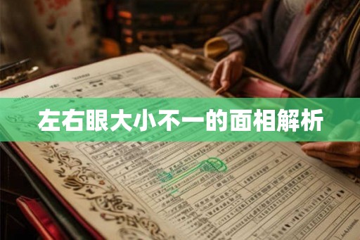 左右眼大小不一的面相解析 左右眼大小不一的面相解析