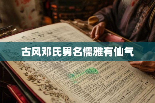 古风邓氏男名儒雅有仙气