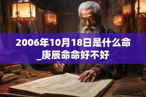 2006年10月18日是什么命_庚辰命命好不好