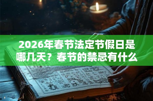 2026年春节法定节假日是哪几天？春节的禁忌有什么？