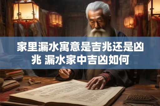 家里漏水寓意是吉兆还是凶兆 漏水家中吉凶如何