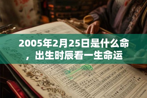 2005年2月25日是什么命，出生时辰看一生命运