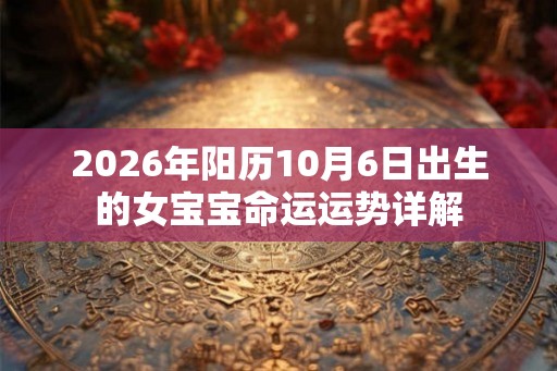 2026年阳历10月6日出生的女宝宝命运运势详解