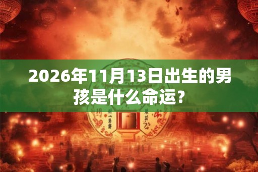 2026年11月13日出生的男孩是什么命运？