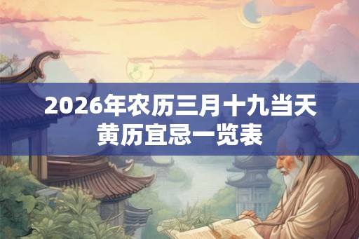 2026年农历三月十九当天黄历宜忌一览表