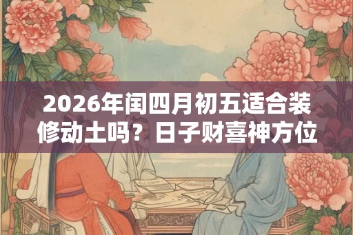 2026年闰四月初五适合装修动土吗？日子财喜神方位？