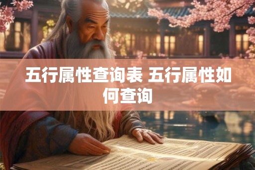 五行属性查询表 五行属性如何查询 五行属性查询表 五行属性如何查询